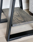 Tapered Industrial Wood & Metal Side Table