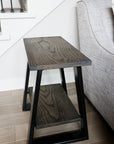 Tapered Industrial Wood & Metal Side Table