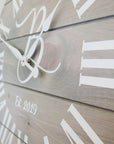 Large Customized Grey Wall Clock Handmade Furniture in Iowa, USA