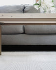 Modern White Maple Coffee Table with Gold Metal Base