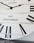 French Style White Lightly Distressed Large Wall Clock