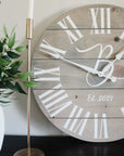 Large Customized Grey Wall Clock Handmade Furniture in Iowa, USA