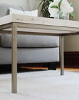 Modern White Maple Coffee Table with Gold Metal Base