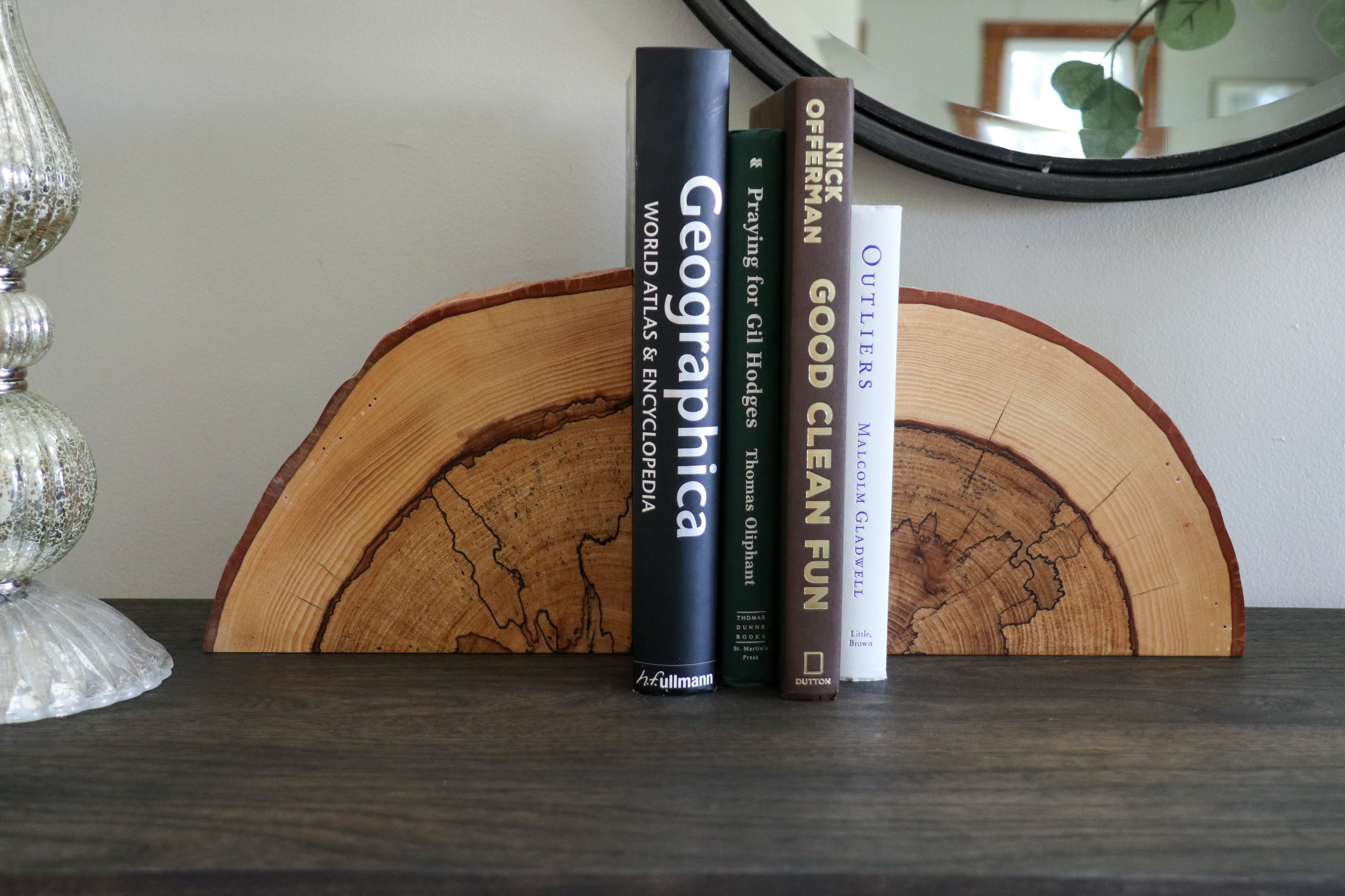 Spalted Hickory Solid Wood Bookends