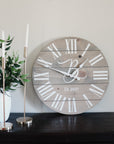 Large Customized Grey Wall Clock Handmade Furniture in Iowa, USA