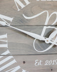 Large Customized Grey Wall Clock Handmade Furniture in Iowa, USA