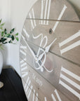 Large Customized Grey Wall Clock Handmade Furniture in Iowa, USA