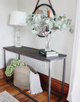Modern Metal & Wood Console Entryway Table
