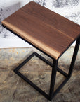 Live Edge Walnut Industrial Side C Table