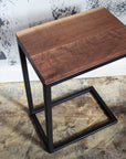 Live Edge Walnut Industrial Side C Table