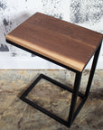 Live Edge Walnut Industrial Side C Table