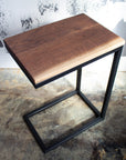 Live Edge Walnut Industrial Side C Table