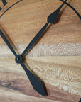 Large Quartersawn Sycamore Hardwood Wall Clock with Black Roman Numerals