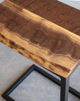 Live Edge Walnut Industrial Side C Table - Hazel Oak Farms