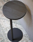 Round Black Ash Side Table