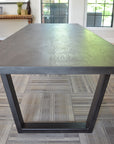 Modern Farmhouse Dining Table with Black Steel Tapered Legs