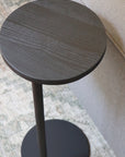 Round Black Ash Side Table