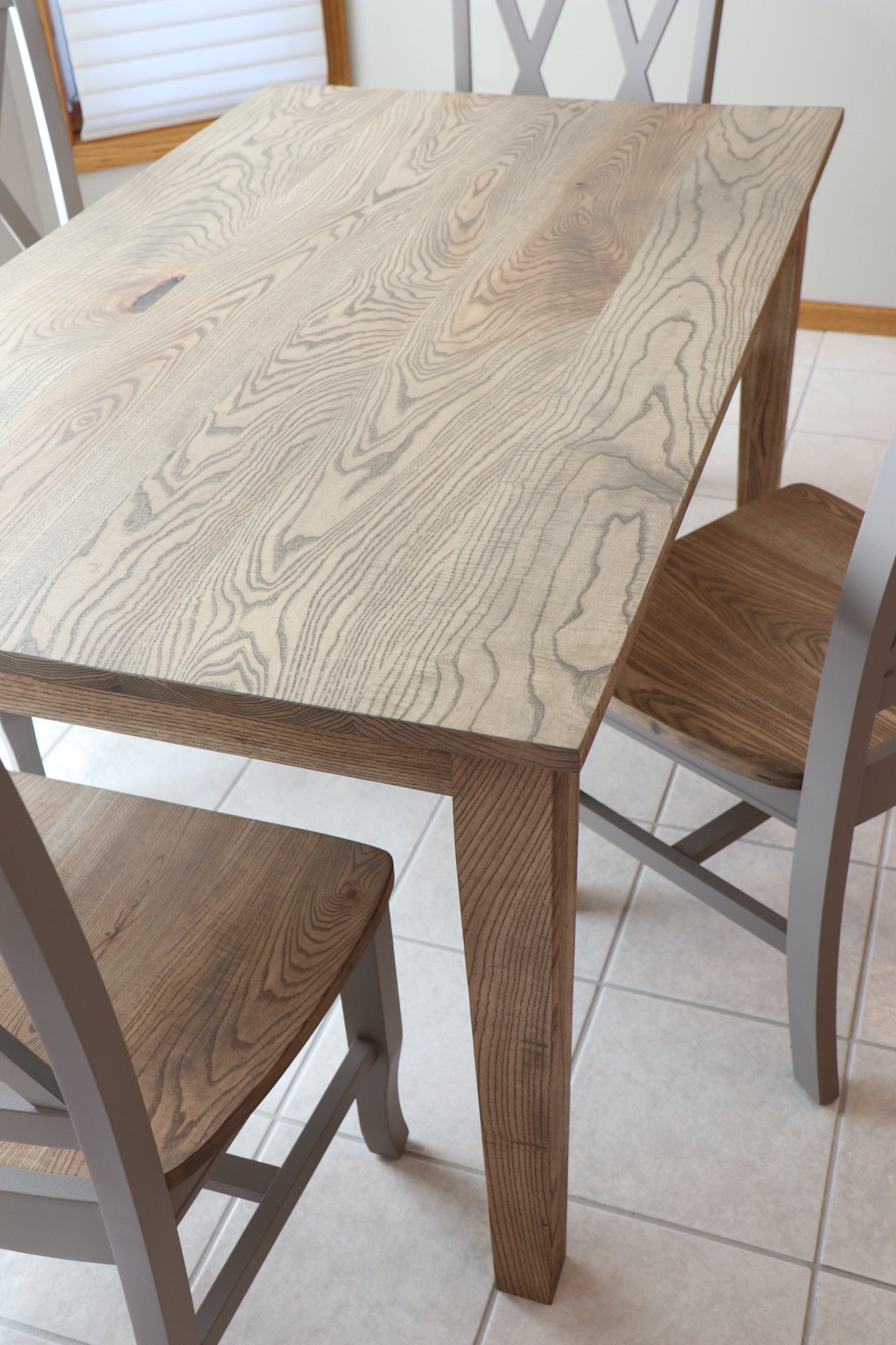 Ash Table and Chair set with tapered legs