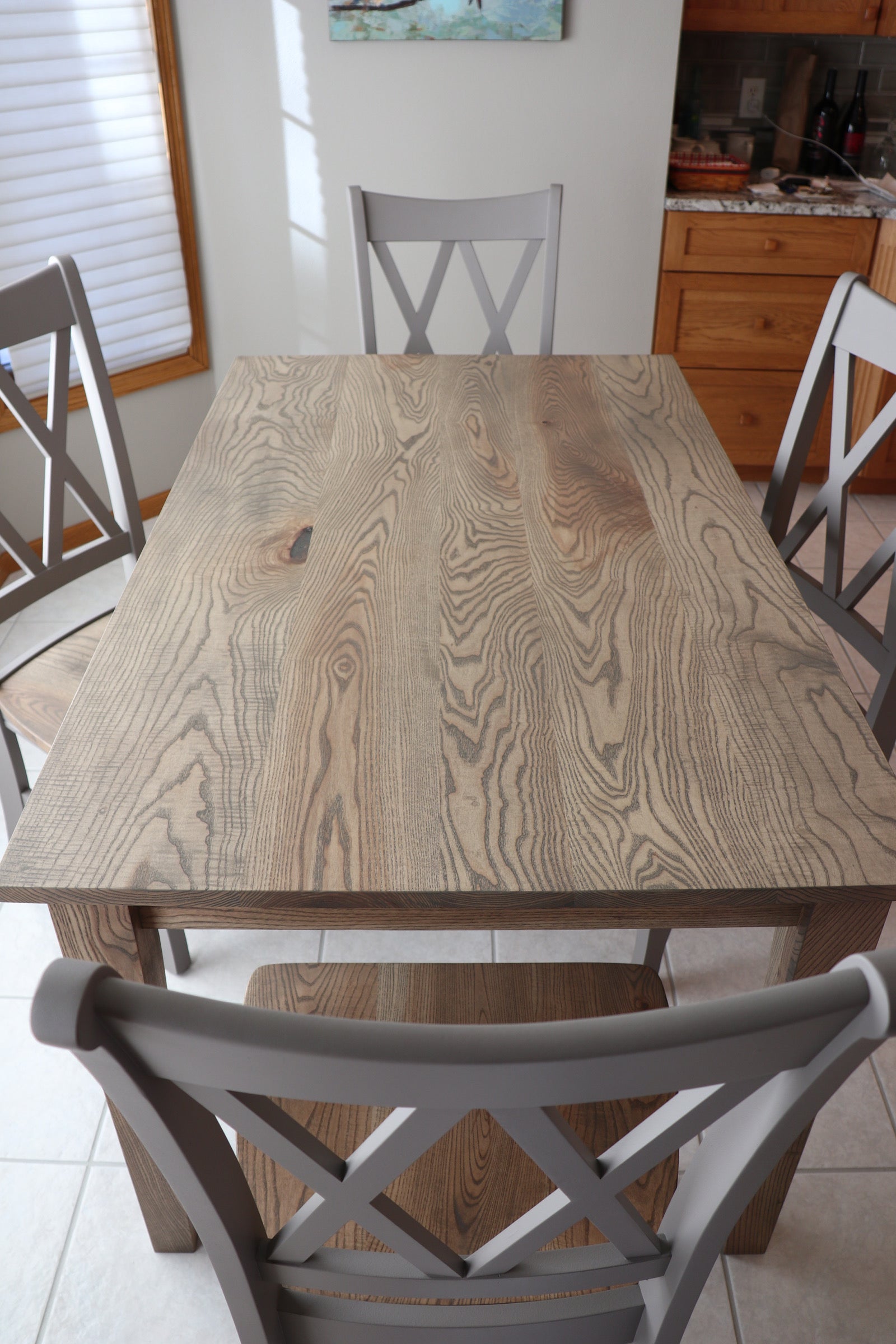 Ash Table and Chair set with tapered legs