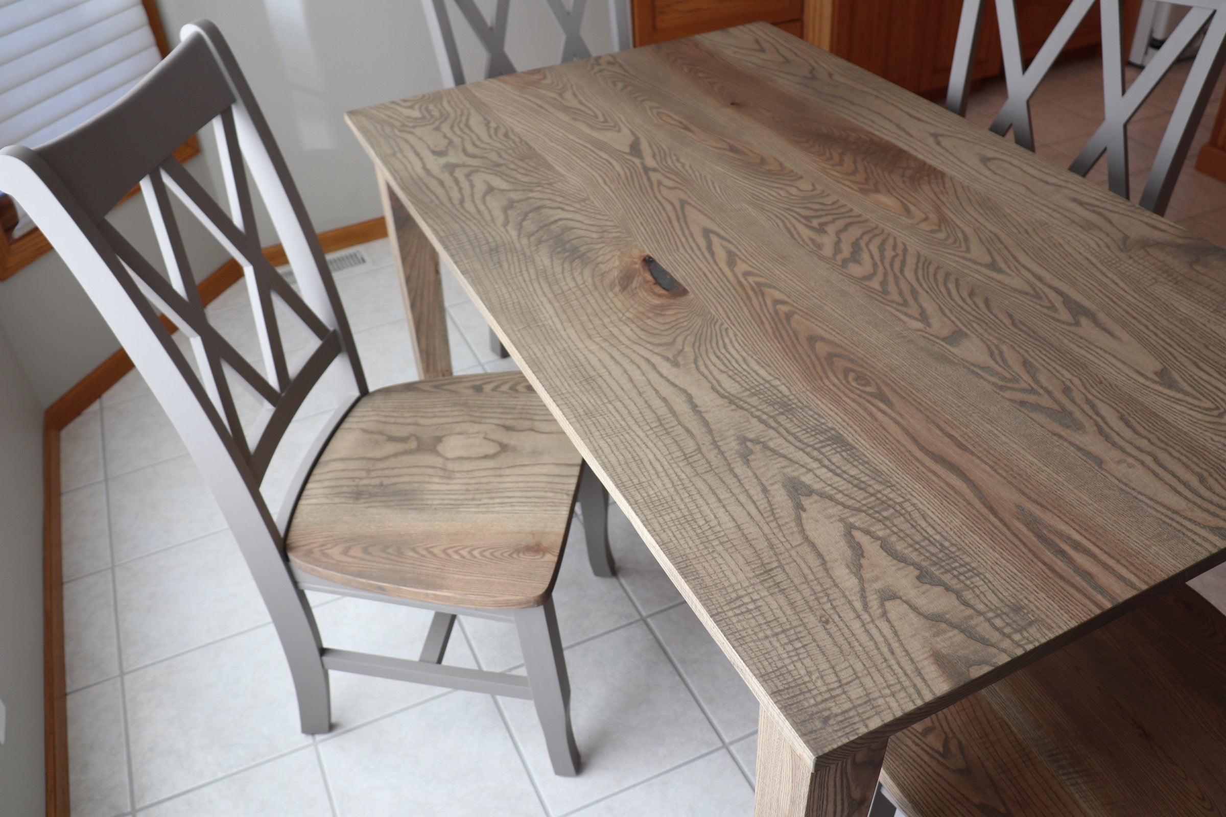 Ash Table and Chair set with tapered legs