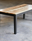 Spalted Maple Modern Shaker Dining Table, Flat Black Paint