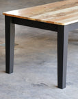 Spalted Maple Modern Shaker Dining Table, Flat Black Paint