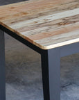 Spalted Maple Modern Shaker Dining Table, Flat Black Paint