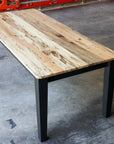 Spalted Maple Modern Shaker Dining Table, Flat Black Paint