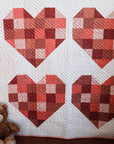 Modern Handmade Baby Quilt - Scrappy Hearts Quilt