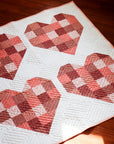 Modern Handmade Baby Quilt - Scrappy Hearts Quilt