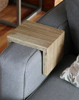 6" Hackberry Wood Armrest Table with walnut stain, Coffee Table, Living Room Table (in stock) 