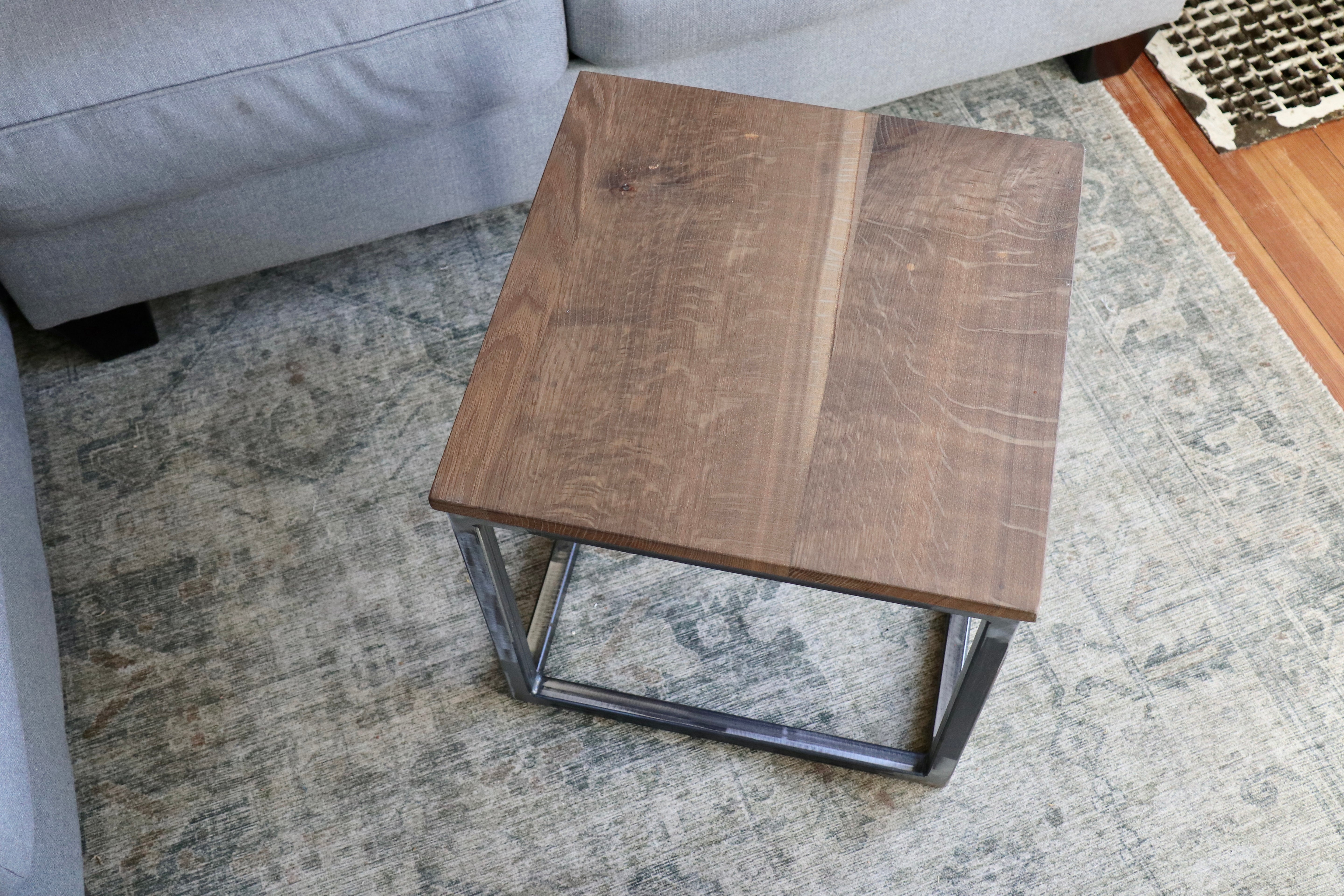 Quartersawn White Oak Cube 18&quot; Coffee Side Table (in stock)