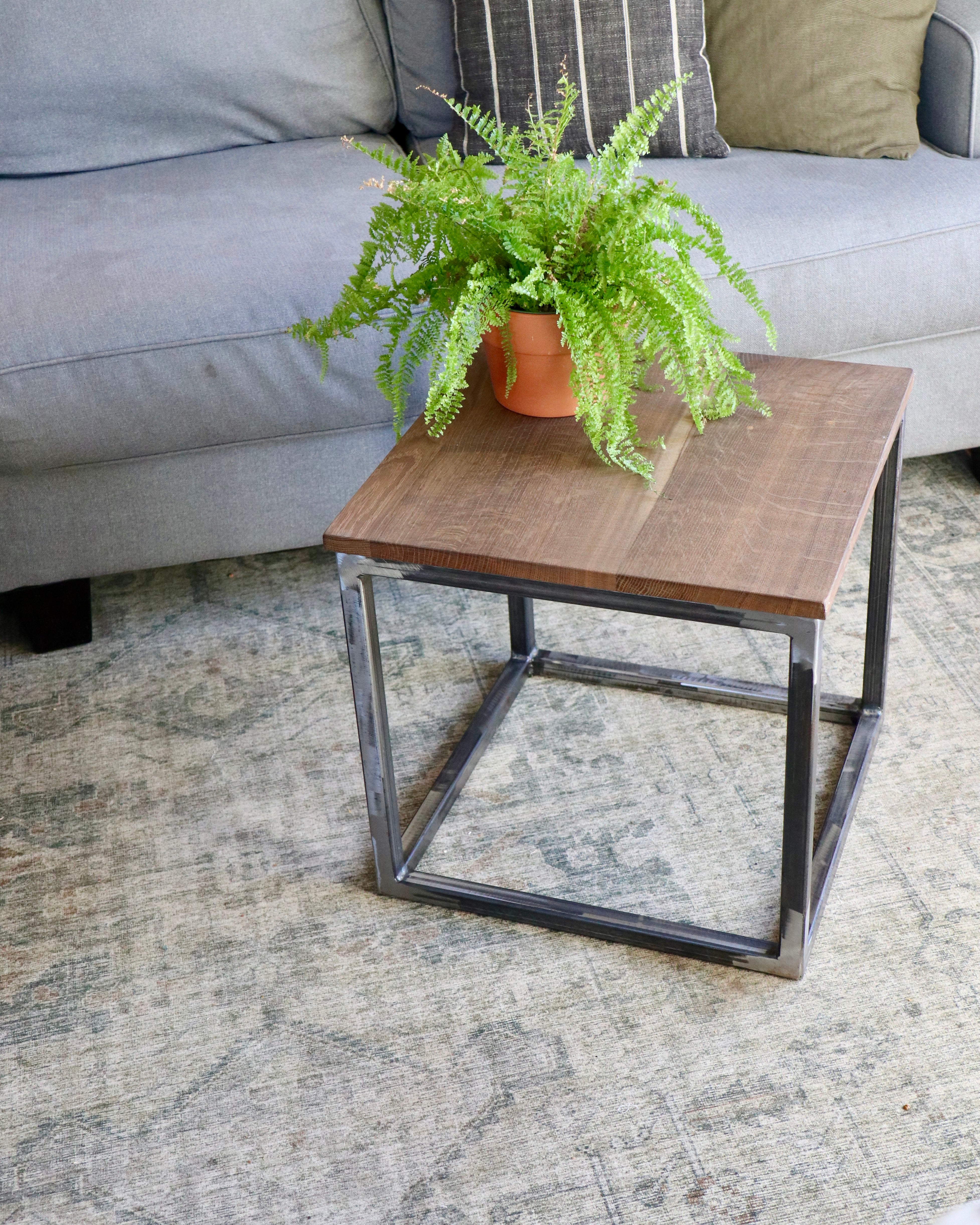 Quartersawn White Oak Cube 18&quot; Coffee Side Table (in stock)