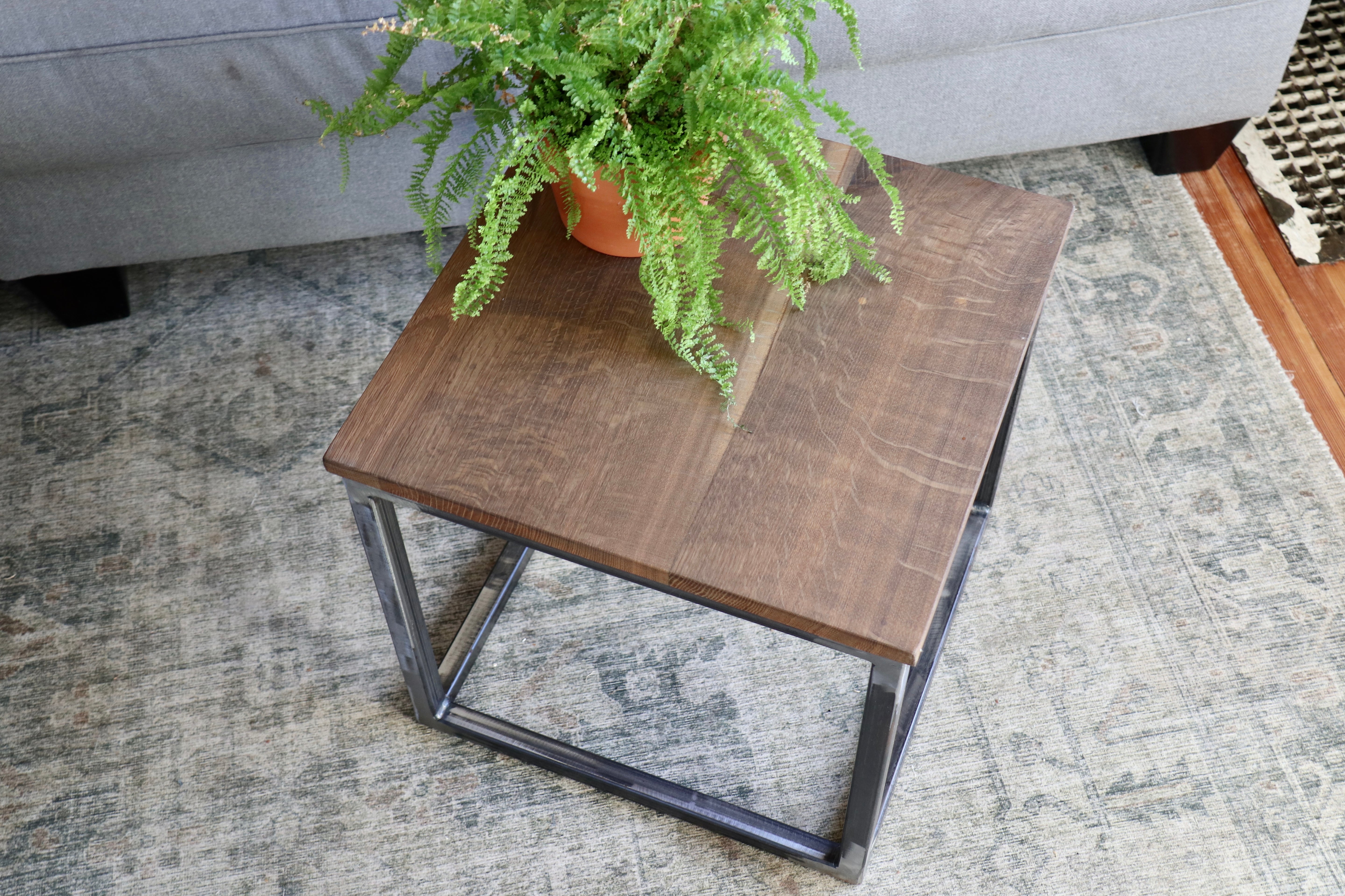 Quartersawn White Oak Cube 18&quot; Coffee Side Table (in stock)