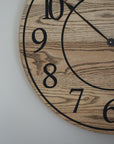 26" Solid Ash Wood Wall Clock with Walnut Stain (in stock)