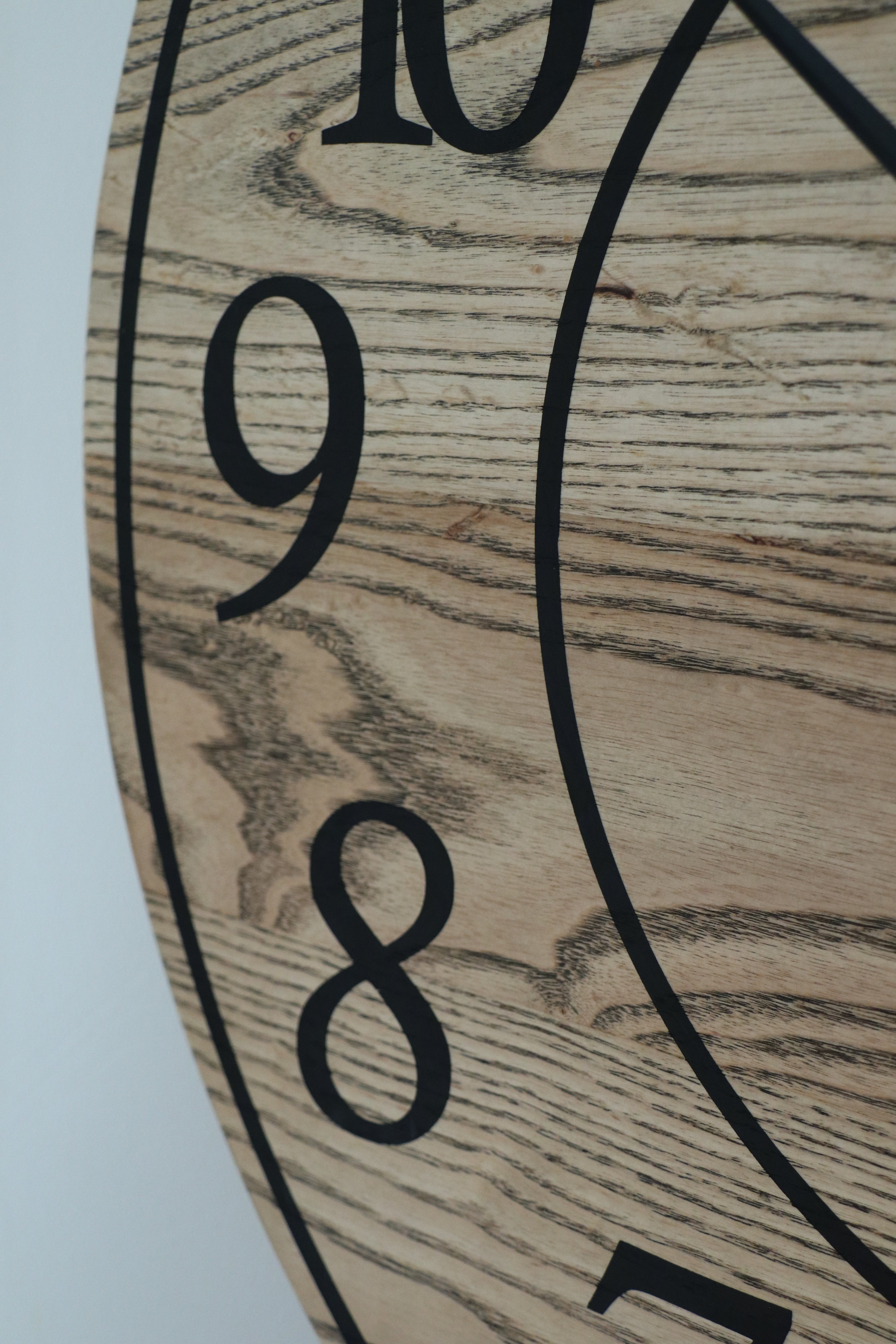 26&quot; Solid Ash Wood Wall Clock with Walnut Stain (in stock)