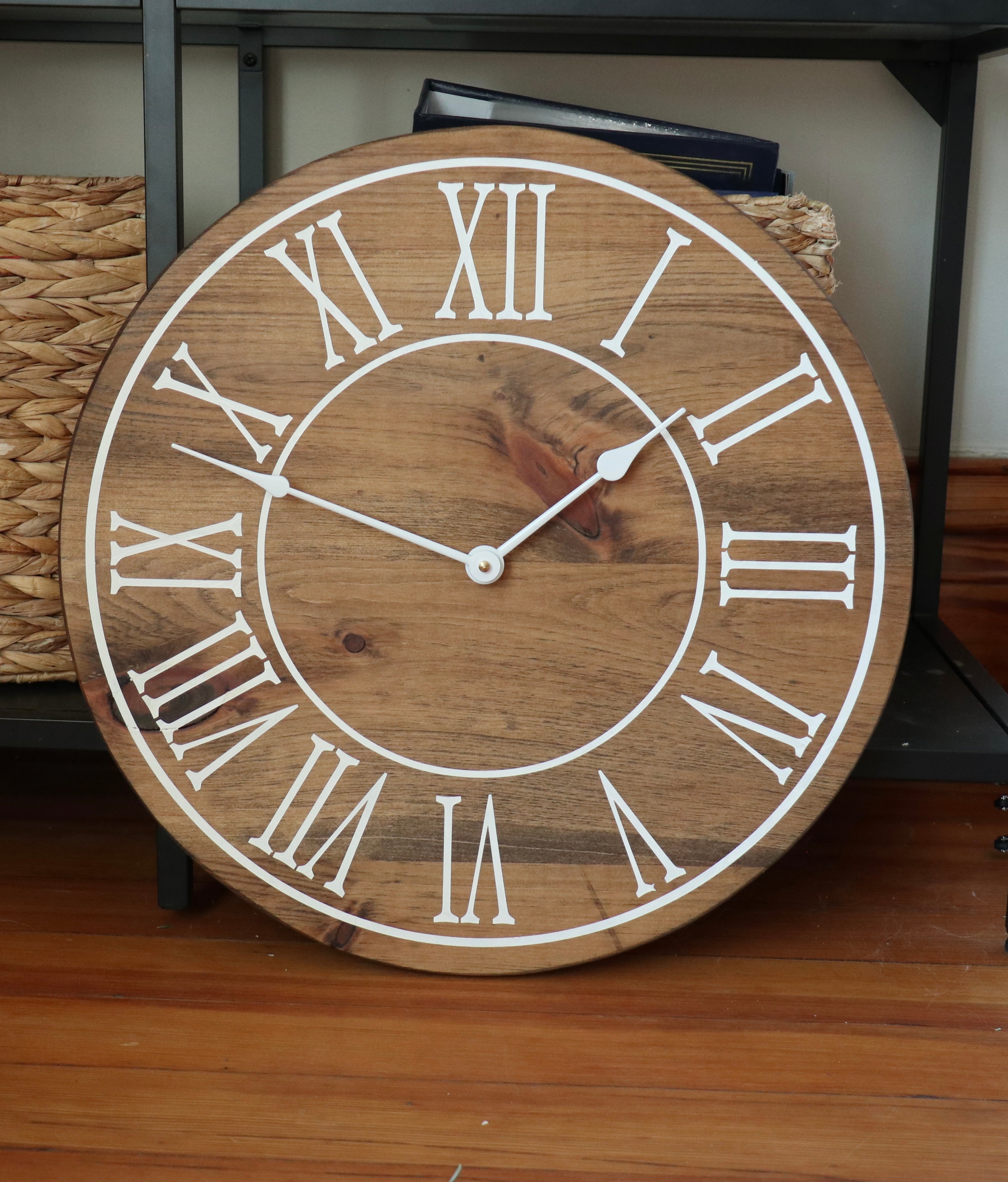 18&quot; Large Distressed Wall Clock, Stained clock, Oversized clock (in stock)