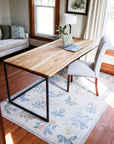 Extra Long Modern Ash Wood & Metal Drafting Writing Desk Table