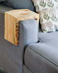 6" Blue Stained Pine Wood Armrest Table (in stock)