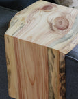 6" Blue Stained Pine Wood Armrest Table (in stock)