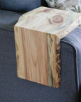 6" Blue Stained Pine Wood Armrest Table (in stock)