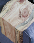 6" Blue Stained Pine Wood Armrest Table (in stock)