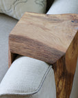 5" Waterfall Live Edge White Oak Wood Armrest Table (in stock)