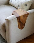 5" Waterfall Live Edge White Oak Wood Armrest Table (in stock)