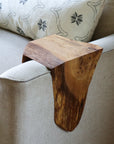 5" Waterfall Live Edge White Oak Wood Armrest Table (in stock)