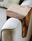 Waterfall Live Edge White Oak Wood Armrest Table