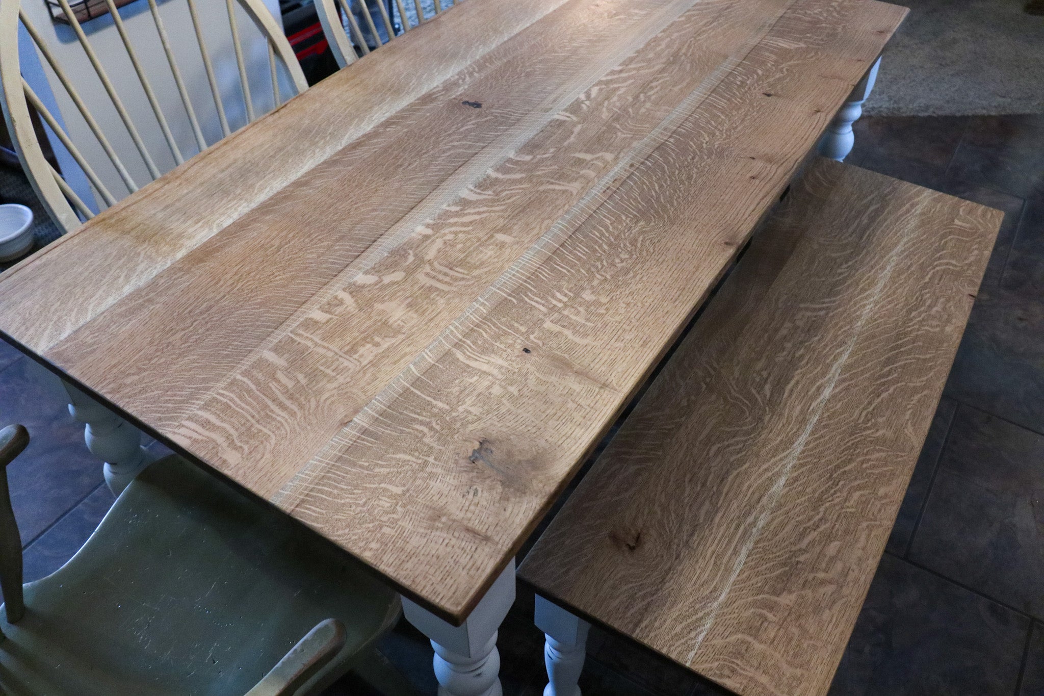 Quartersawn White Oak Farmhouse Dining Table