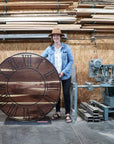 Solid Walnut Wall Clock - Black Lines and Roman Numerals