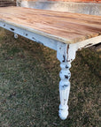 Spalted Maple Farmhouse Dining Table with White-Distressed Paint - Hazel Oak Farms