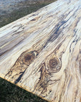 Spalted Maple Farmhouse Dining Table with White-Distressed Paint - Hazel Oak Farms